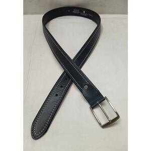L'artigiano Dark Blue Leather Strap Buckle Women Belt - Made in Italy - Size 37